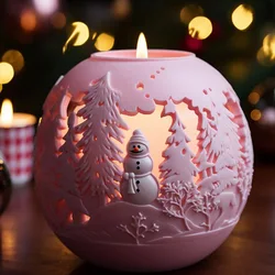 DIY Christmas Ball Aromatherapy Candle Soap Mould Rose Flower Cake Decoration Scented Candle Mold Soap Mould Craft Baking Tools