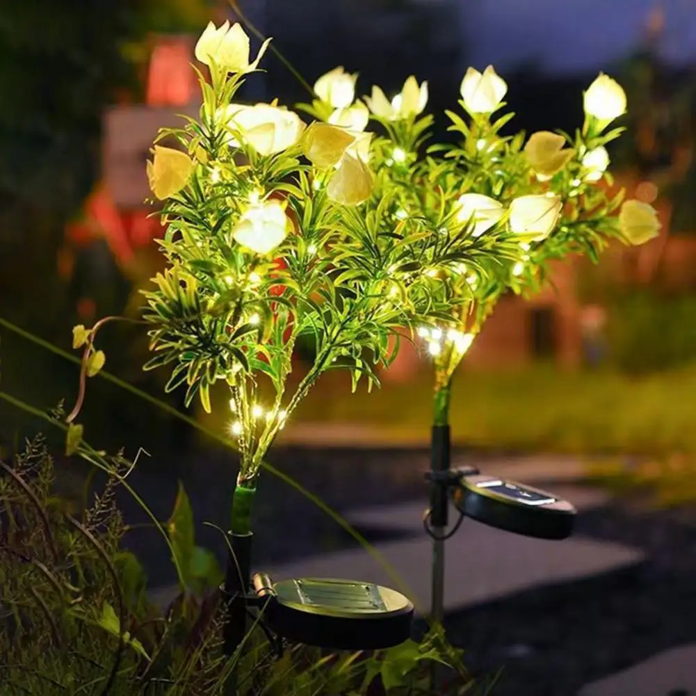 Garden Light Solar Powered Flower Shape Outdoor Yard Light Waterproof Scratch-Resistant Small Size Garden Lamp view 3