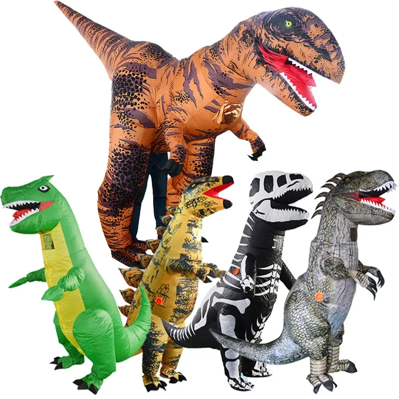 

Simbok T-Rex Dinosaur Inflatable Cosplay Costume Halloween Party Funny Suits Mascot Cartoon Anime Dress for Adult and Kids