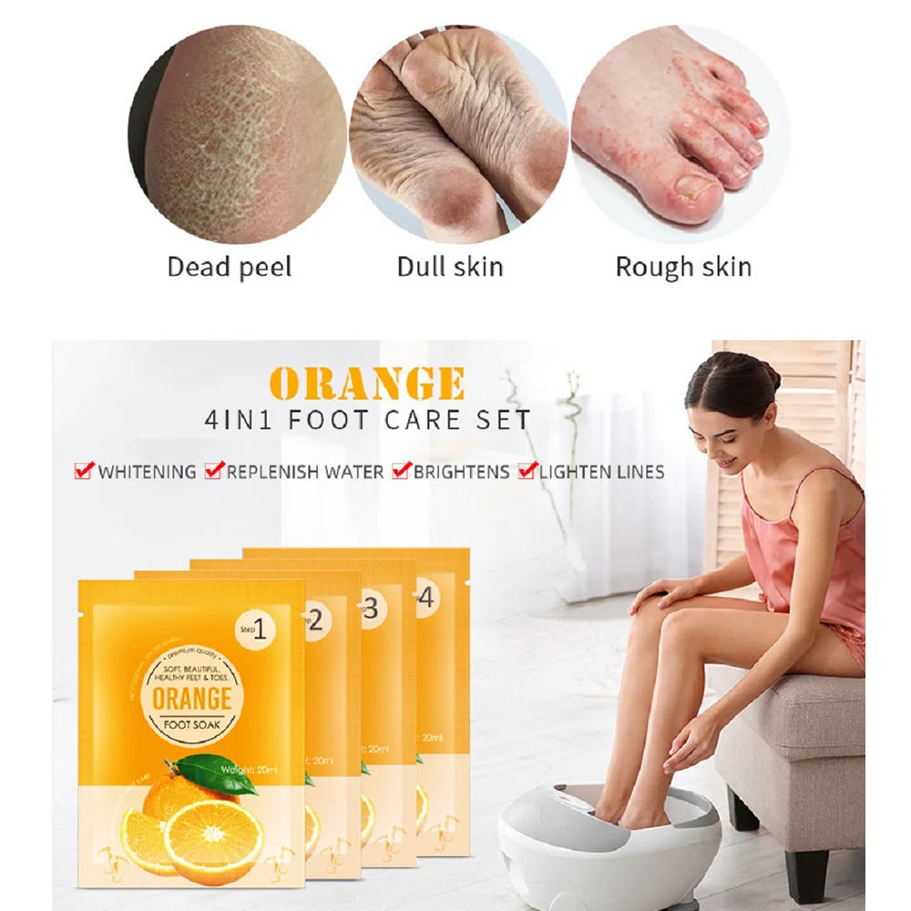 4 Step Deluxe Pedicure Kit for Foot Skin Care Serum Body Lotion  Foot Treatment Crack Heel Repair
