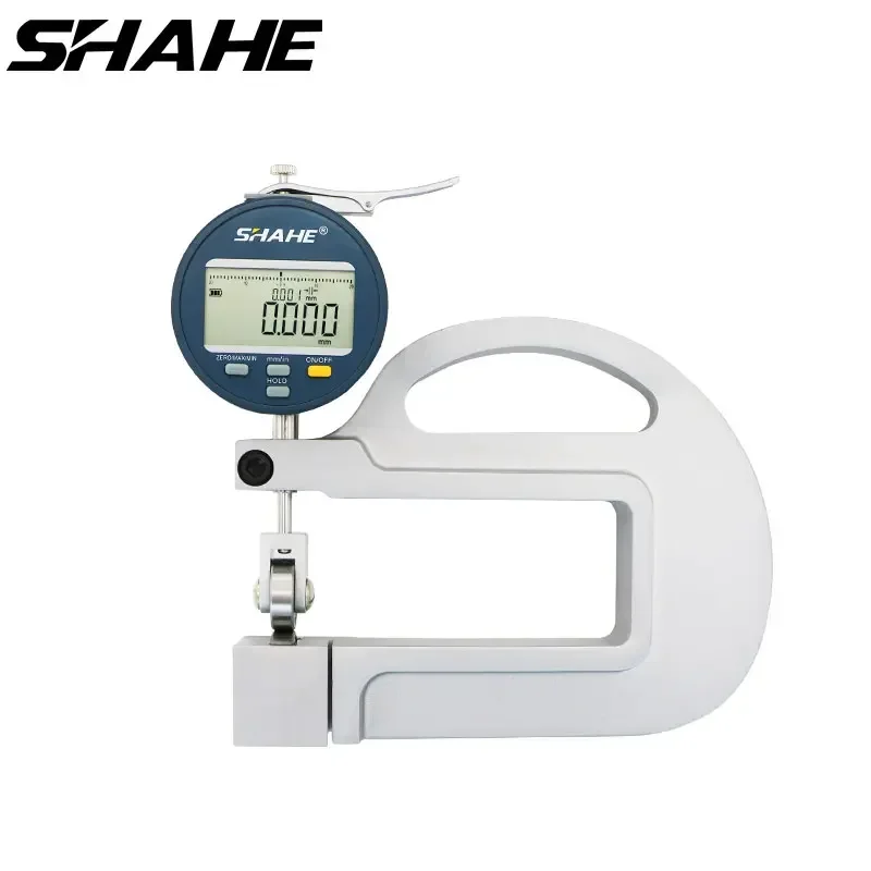 SHAHE แบตเตอรี่แบบชาร์จไฟได้ดิจิตอลความหนา0.001มม.ลูกกลิ้งใส่วัดความหนา0-10มม.