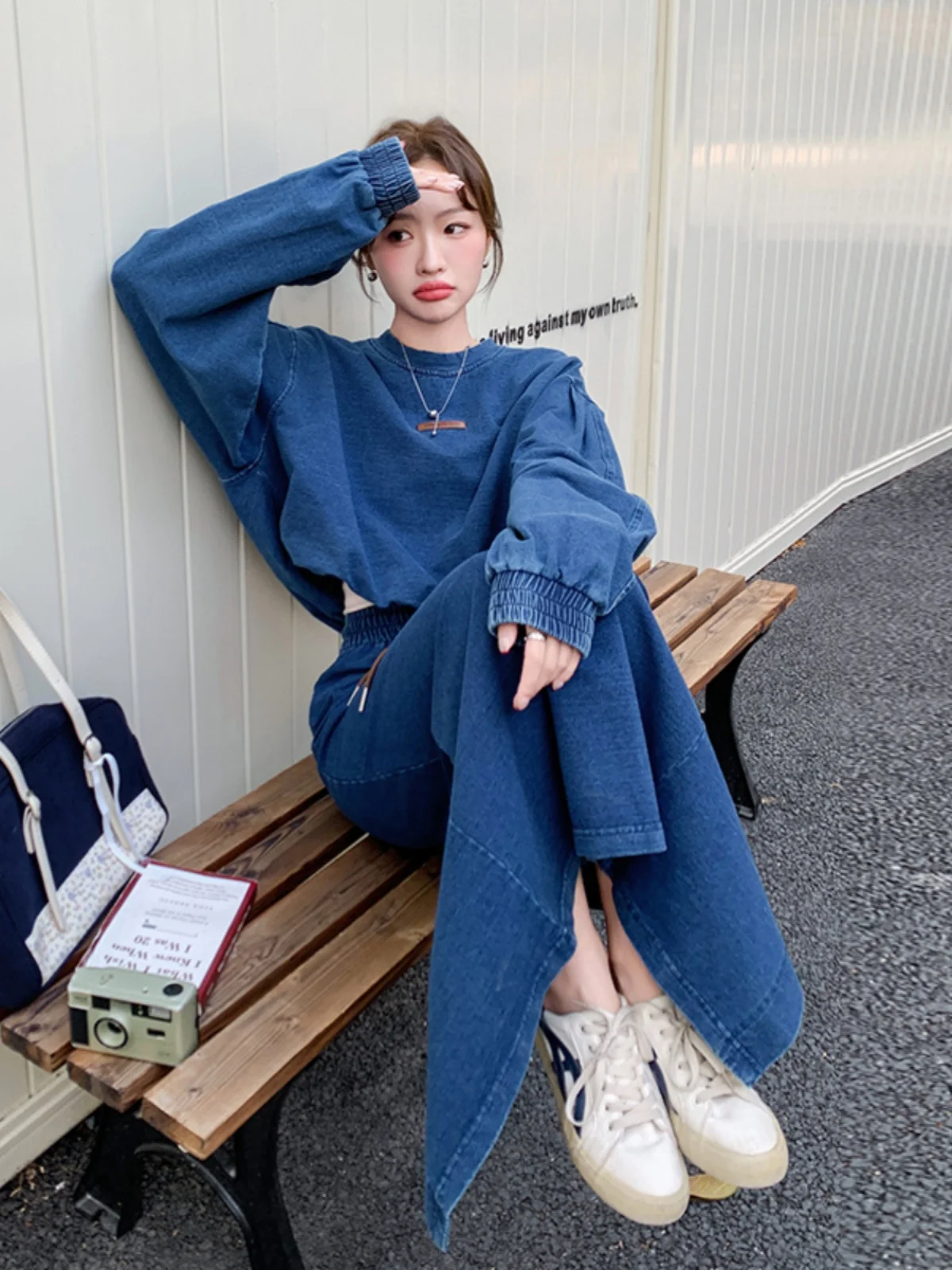 

Blue Tie Dye Hoodie And Skirt Set Women's Fashion Spring Autumn Two Piece Suit Young Ladies Casual Comfortable Outfit
