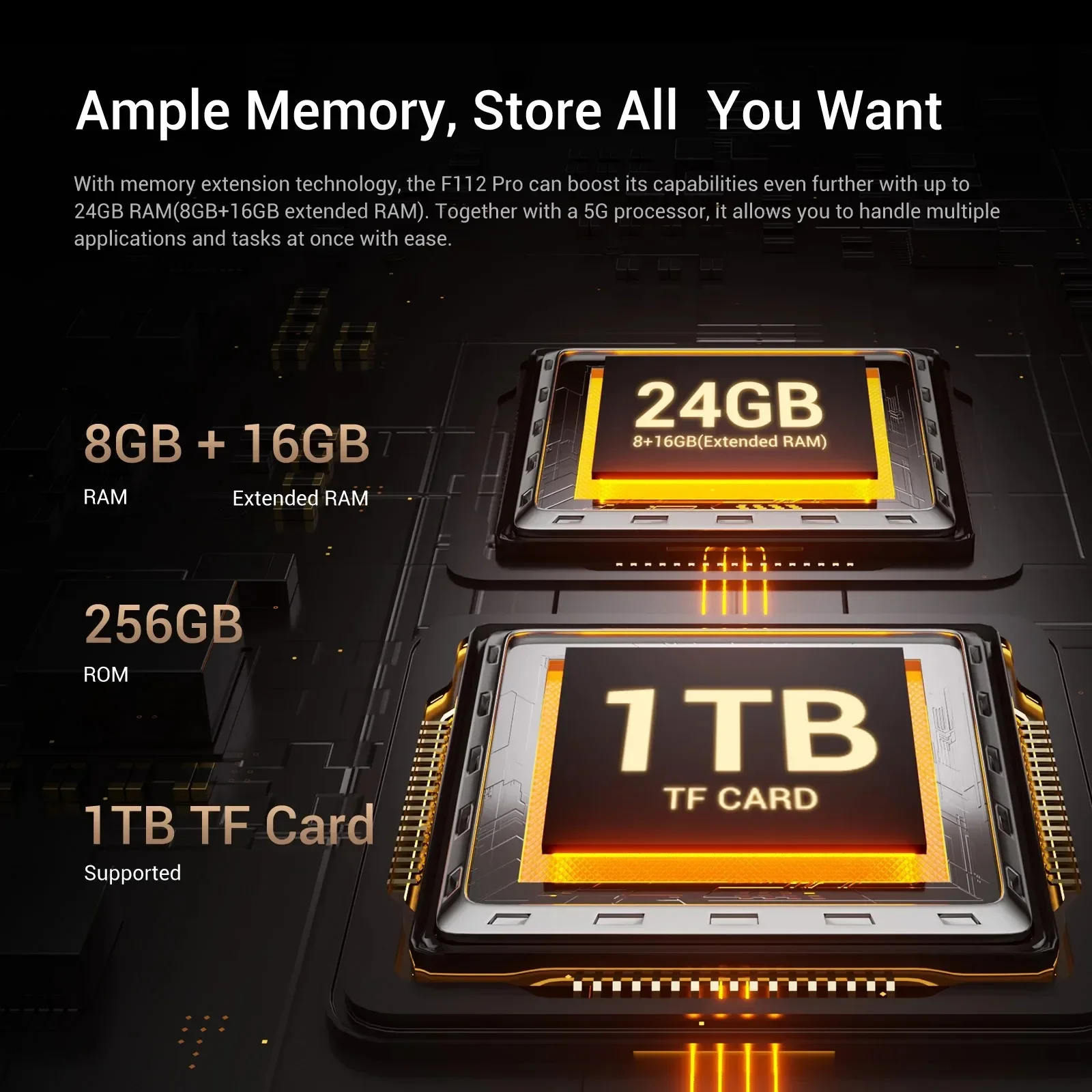 Fossibot F112 PRO Rugged Phone 6.88-inch 120Hz Screen Dimensity 6300 5G 50MP Camera 7150mAh 12GB+256GB  Android 14 Smartphone