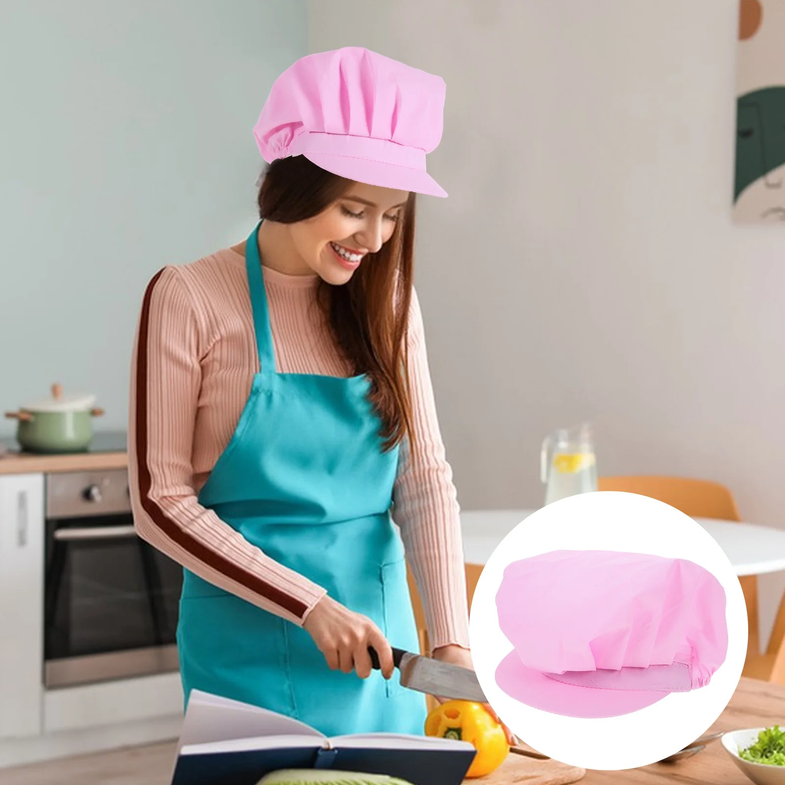 Chapeau de Chef de protection pratique en coton, 1 pièce, Design champignon, chapeau de travail de boulangerie, rose pour hommes et femmes, fournitures de cuisine