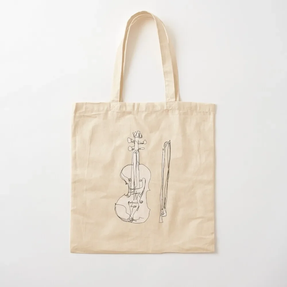 Abstract Violin Contour Line Art Tote Bag Women's tote bag Large bags for women Canvas stote bag Gift