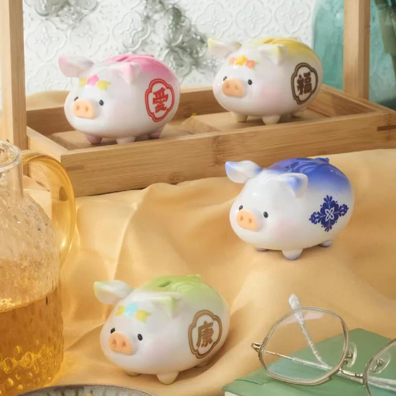 LuLu The Piggy Lucky Fortune Piggy Series صندوق أعمى محظوظ الشكل حلية رسم الكثير اللعب خنزير نموذج لطيف فتاة هدية تحصيل