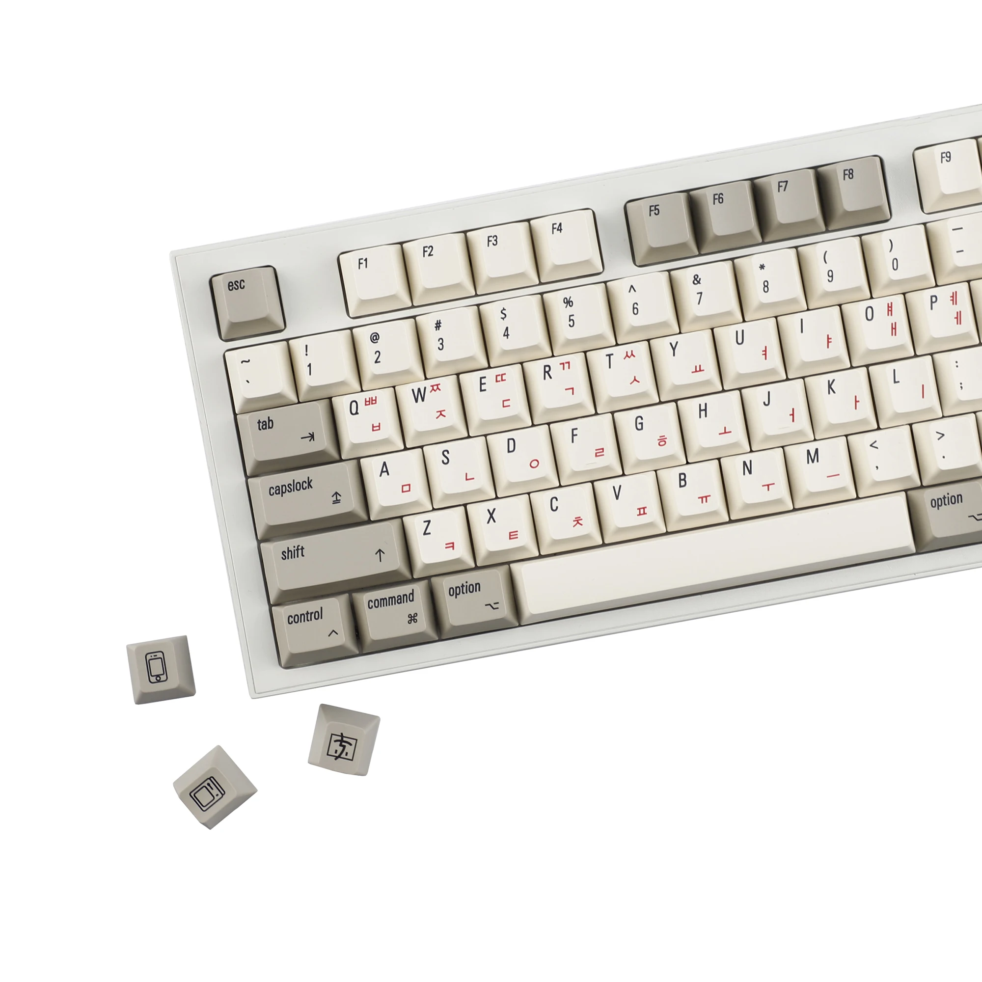 YMDK Angielskie Koreańskie Klawisze MAC Retro, profil Cherry, PBT, sublimacja barwnikowa, do klawiatur mechanicznych MX 75/87/98/104/108 — zdjęcie produktu 4