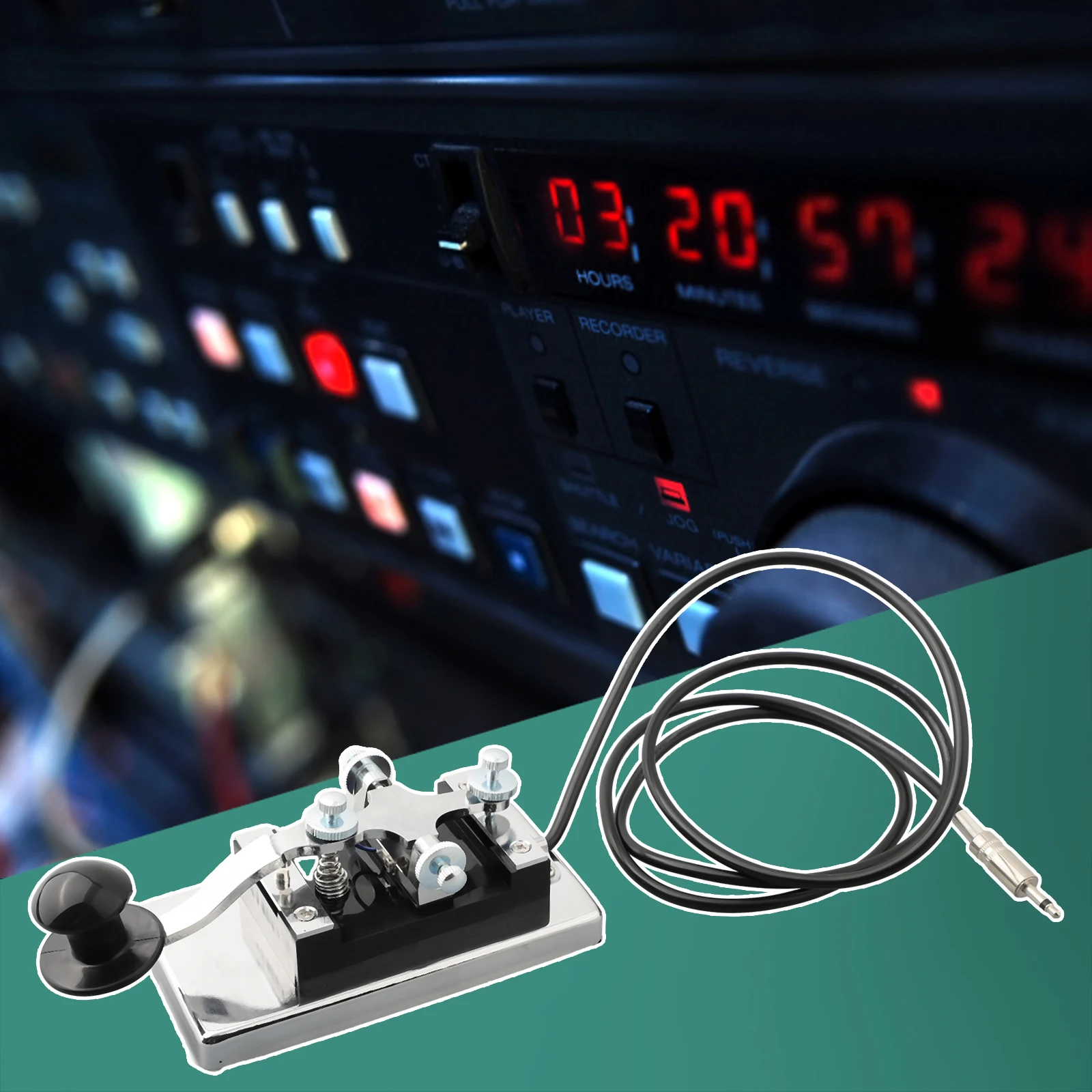 cle-telegraphique-manuelle-k4-pour-fonctionnement-du-code-cw-avec-acier-inoxydable-galvanise-adaptee-a-une-utilisation-en-radio-a-ondes-courtes