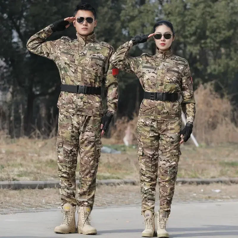 Camo Suit Spring and Summer Training Suit Full Set of Wear-resistant Labor Protection Work Clothes