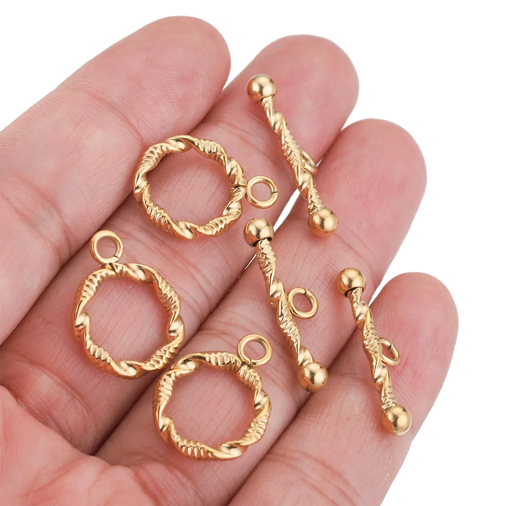 5Sets Stainless Steel OT Toggle Clasp Connectors Parts for Fasteners Bracelet Necklace Chunky OT Clasps DIY Jewelry Making Kit