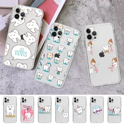 Dentist Tooth Phone Case For iPhone 15 11 12 13 14 Mini Pro Max XR X XS TPU Clear Case For 8 7 6 Plus SE 2020