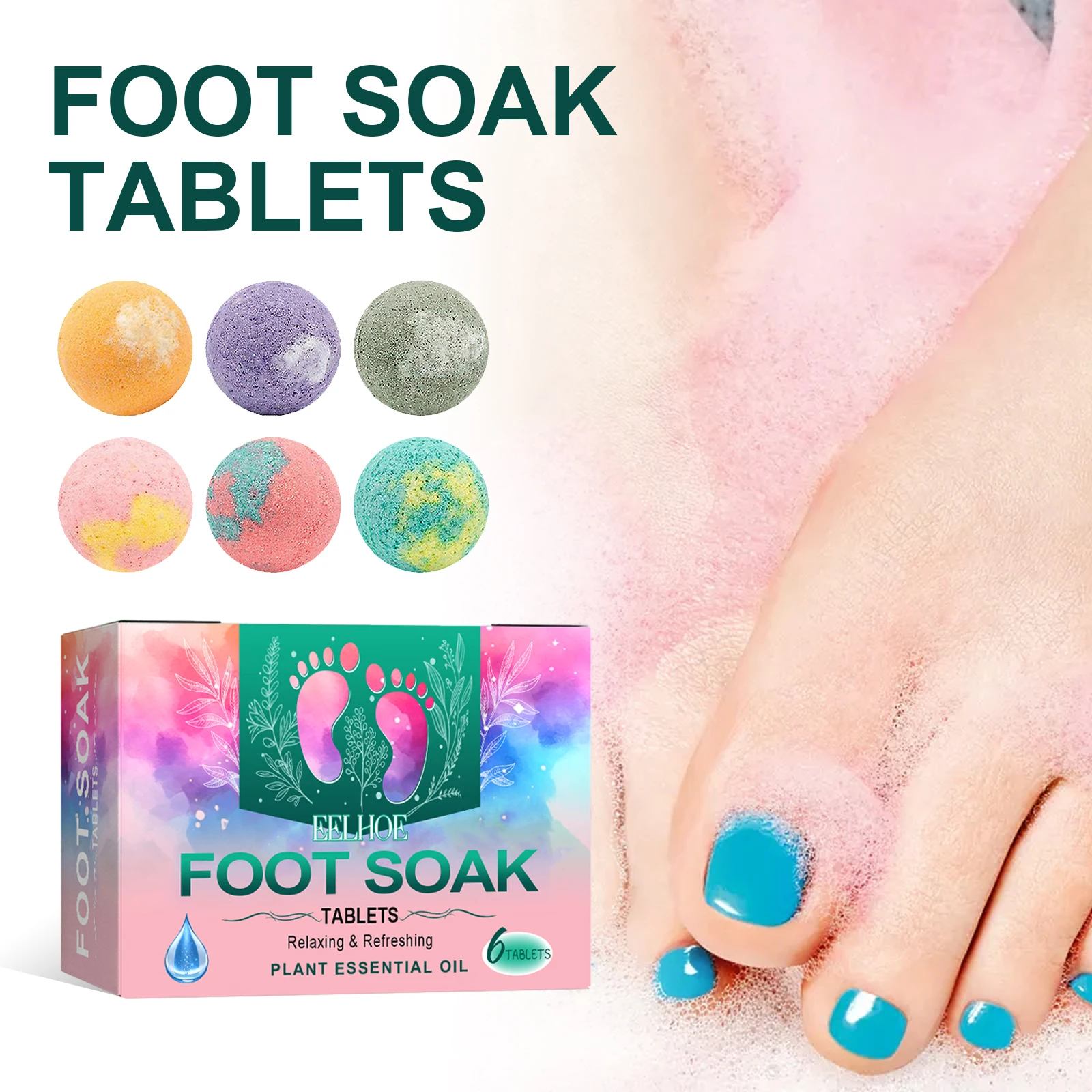 

Foot Soak Tablets SPA Long Lasting Fragrance Relaxing Skin Relaxing Deep Moisturizing Improve Insomnia Clean Repair Dryness Bath
