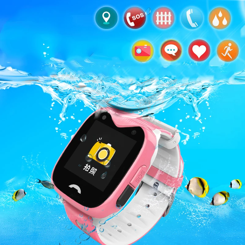 2G GPS Phone Watch Kids GPS Tracker SOS Call Camera LBS Location IP67 Waterproof Big Battery Children Smart Watch D8 Micro SIM