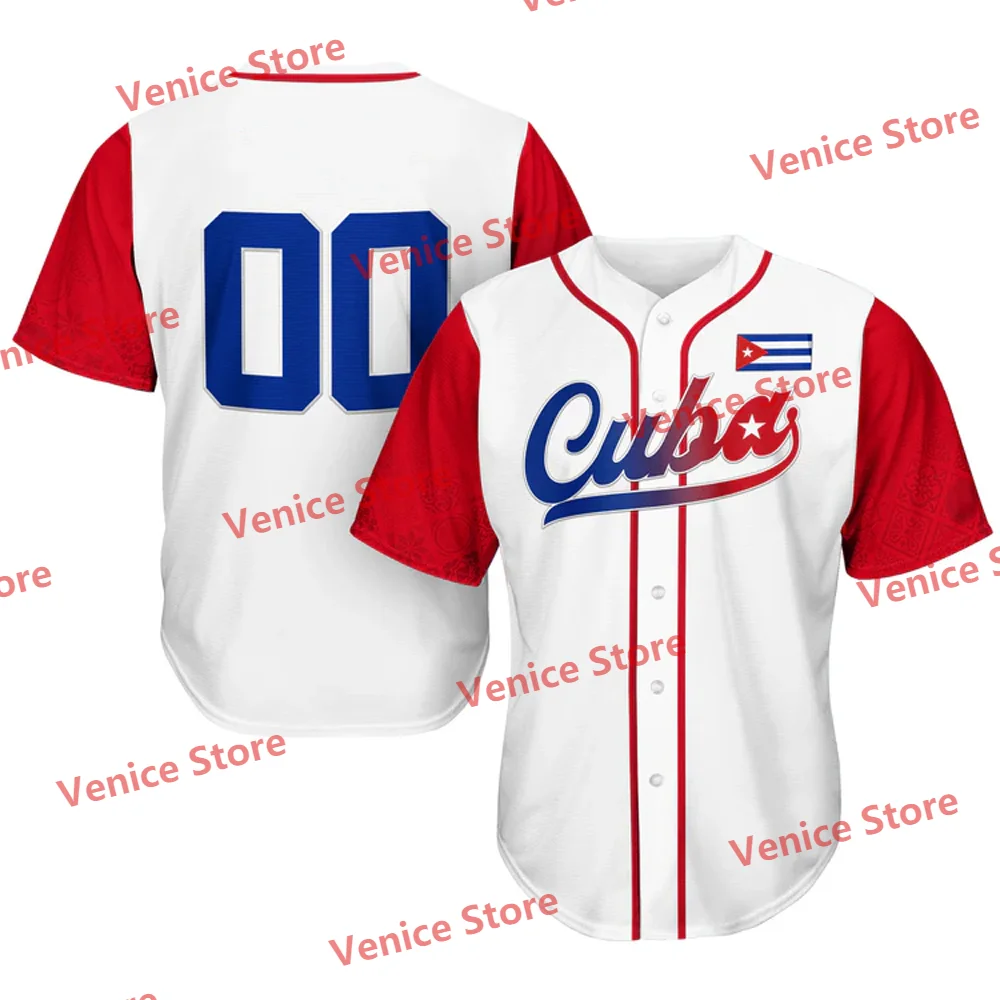 America Cuba Custom Style Baseball Jersey 2025 New Arrival Special Design New Kit National Team Blue Training T-Shirt Adult KIDs