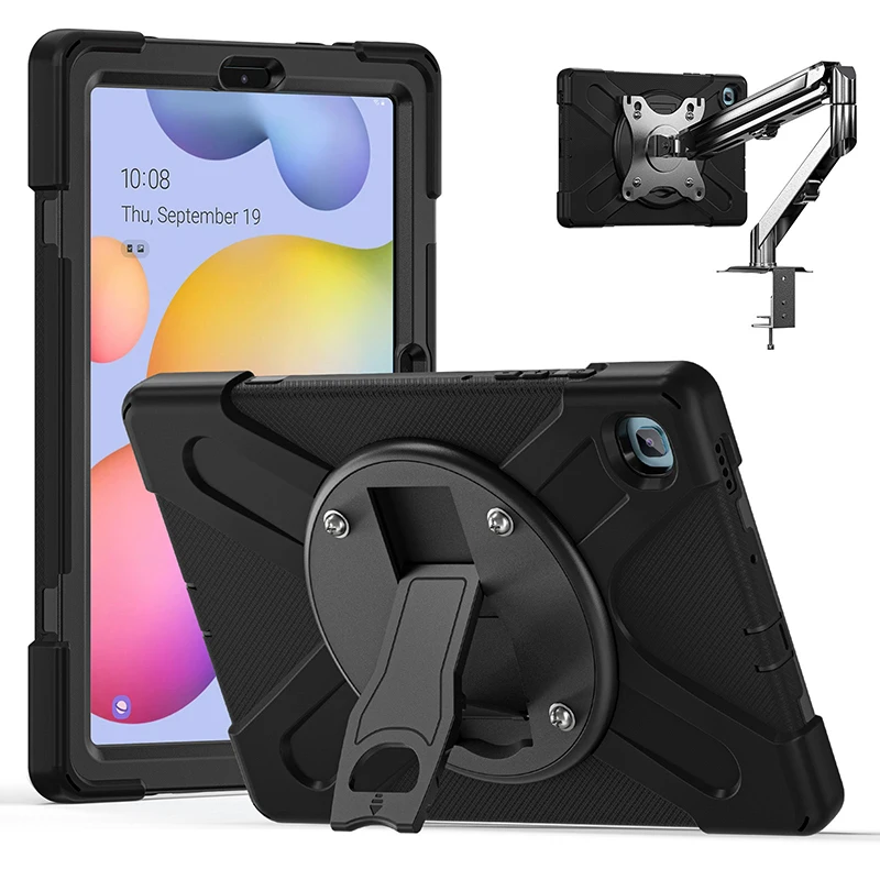 

Case For Galaxy Tab S6 Lite 10.4 2024 P620 2022 P613 P619 2020 P610 P615 Tablet Case 360 Rotation Disk with 4 Screw Hole Cover