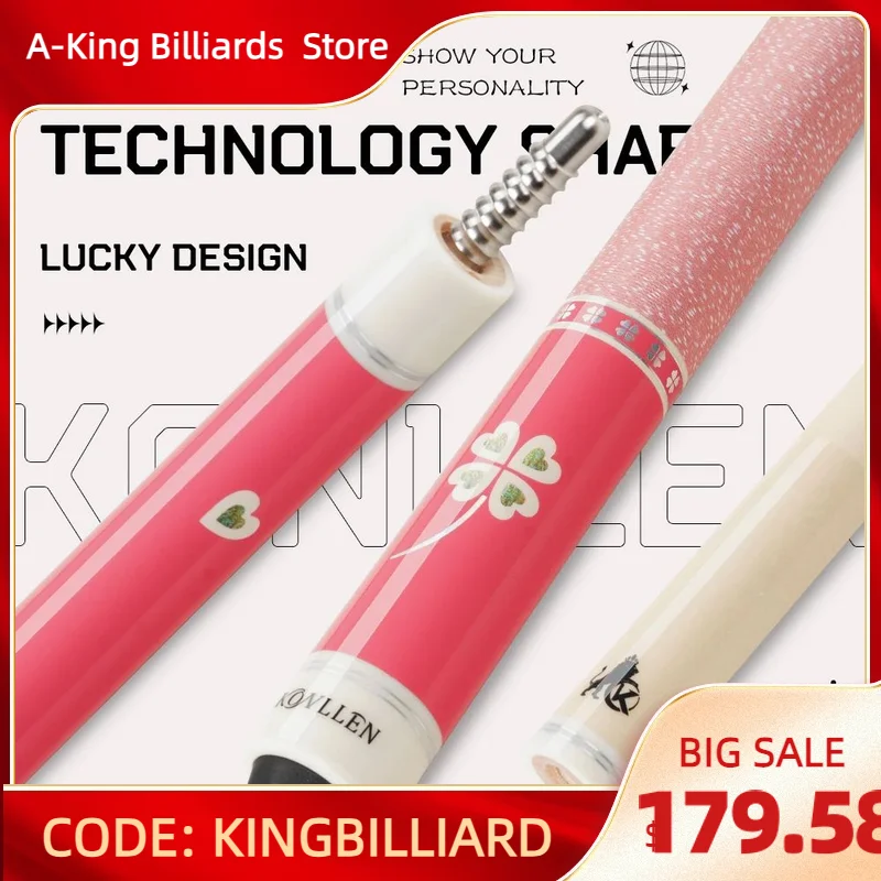 KONLLEN KL-Pink Billiard Pool Cue with 10.5/11.5/12.5mm Tip Carbon Maple Shaft  Technology Carbon Fiber Tube for Billiard Stick