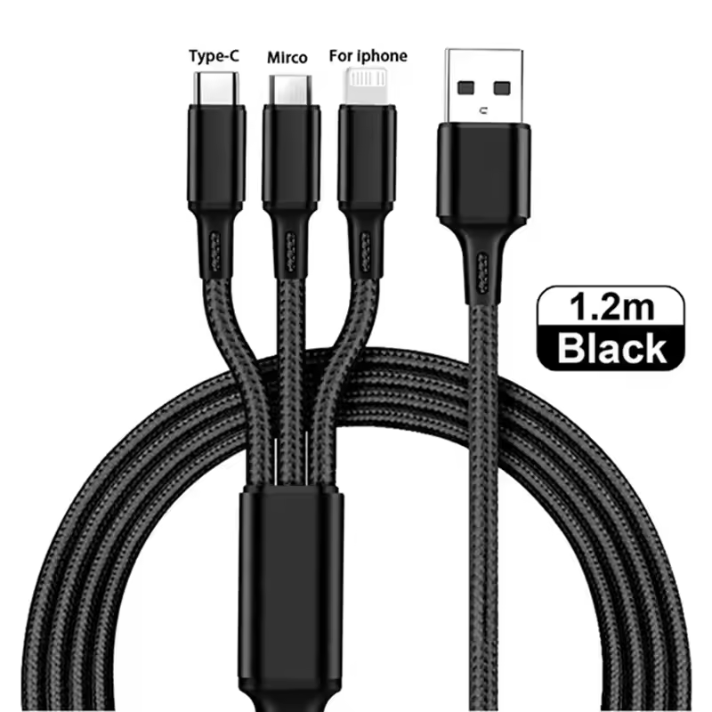3 IN 1 USB Cable Micro USB Type C Charger Cable Multi 2A Usb Port Fast Charging Cord For Xiaomi iPhone 11 12 13 Pro Max Samsung - Image 8