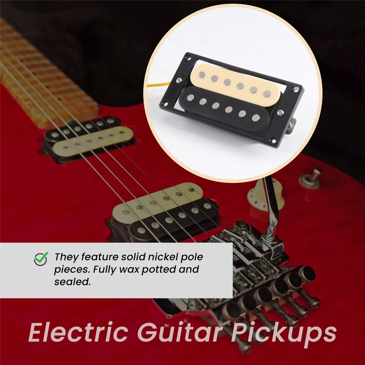 2Pcs Electric Guitar Pickups 50/52 Faced Humbucker Double Coil Electric Guitar Pickups