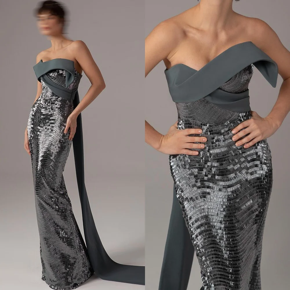 

Роскошное зеленое вечернее платье по индивидуальному заказу, изысканное платье знаменитостей без бретелек без рукавов, модное платье со шлейфом, Vestido De Festa