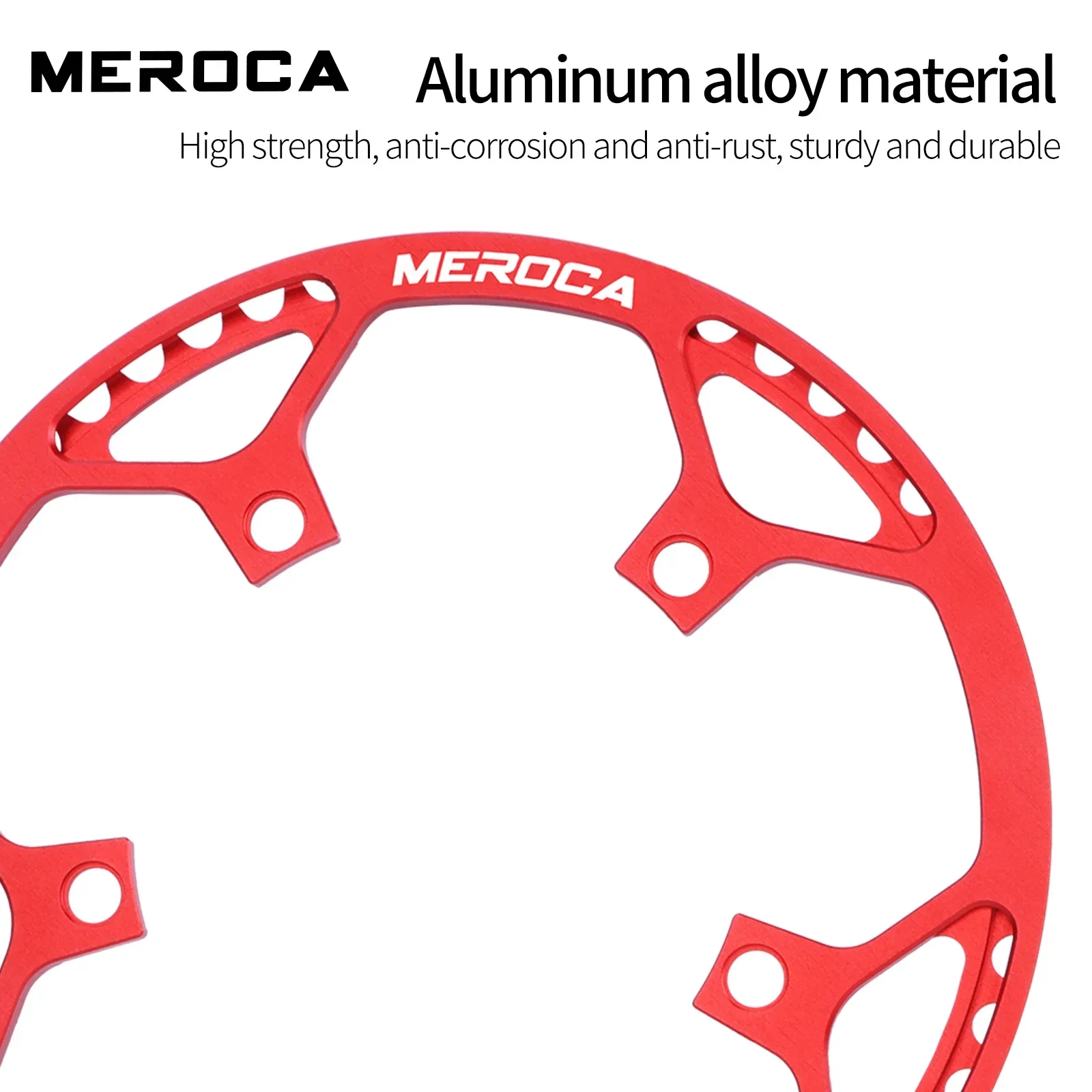 MEROCA 130BCD Folding Bicycle Chain Ring With Guard Plate Aluminum Alloy 47/53/56/58T BMX Bicycle Single Chainring