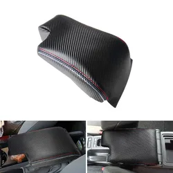 LHD For BMW 3 Series E46 1998 1999 2000 - 2005 Car Center Console Armrest Box Cover Decor Carbon Texture w/ red-blue-white line