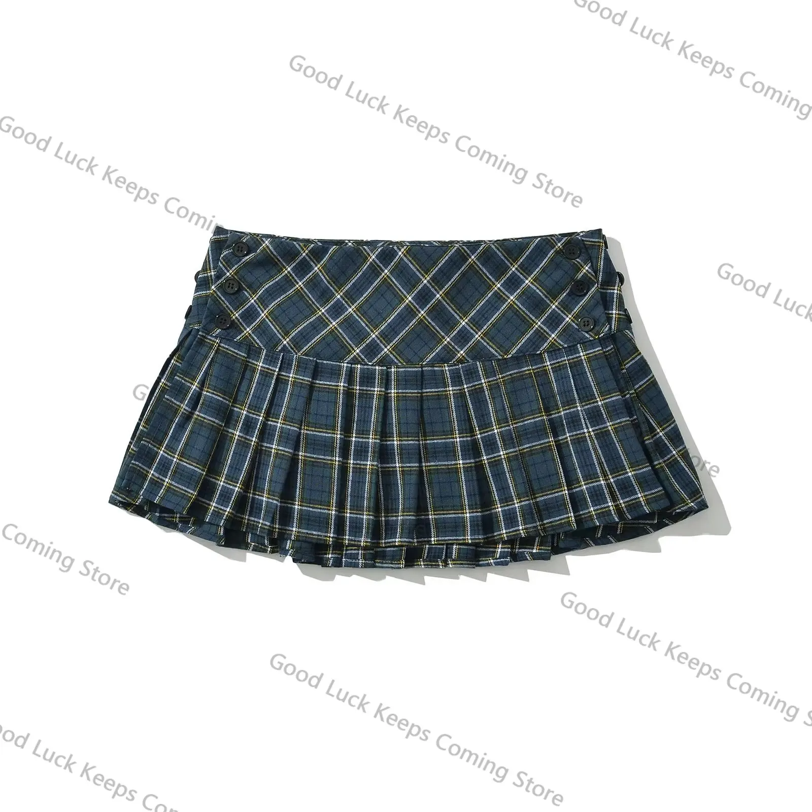 Mini jupes d'été pour femmes, vintage, mode coréenne, jupe à carreaux pour femmes y2k, jupes plissées vertes à carreaux, style preppy