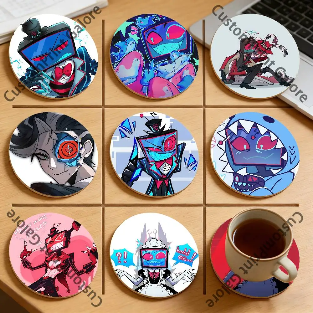 

V-Vox V-Vincent Round Pine Coasters Durable Reusable Beautiful Home Decor Non-Slip Water-Resistant