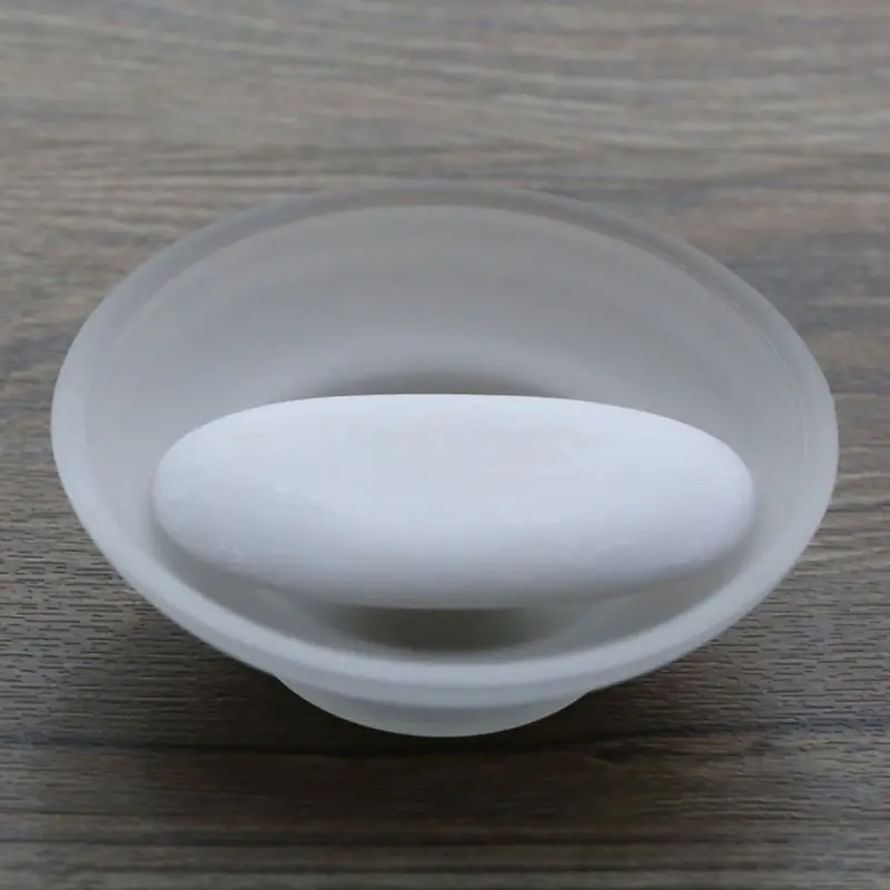 Clear Glass Soap Dish Bar Soap Holder Round Soap Saver Tray Soap for Case Soap Box for Shower Bathroom Kitchen Home Bar