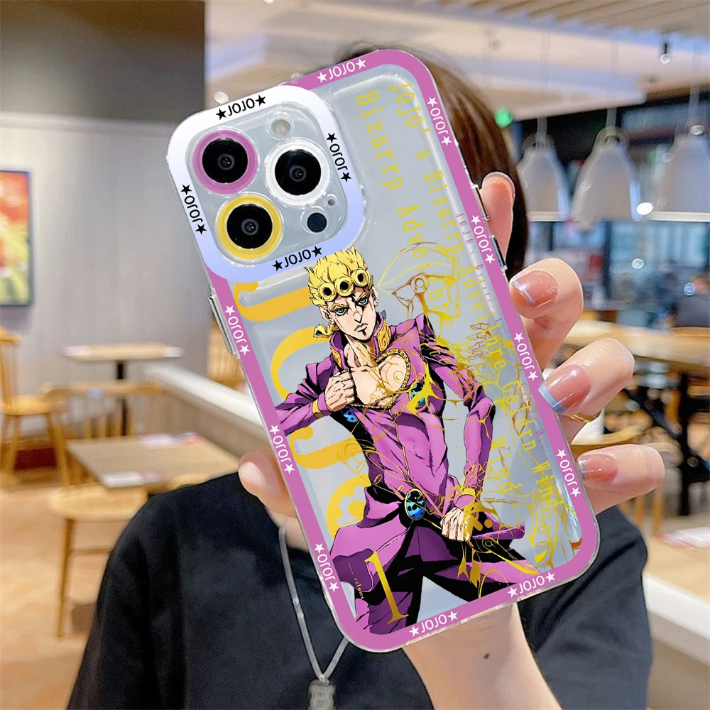 JoJo\'s Bizarre Adventure Phone Case For iPhone 15 14 13 12 11 Mini Pro Max X XR XSMax 6S 6 7 8 Plus SE20 Transparent Cover