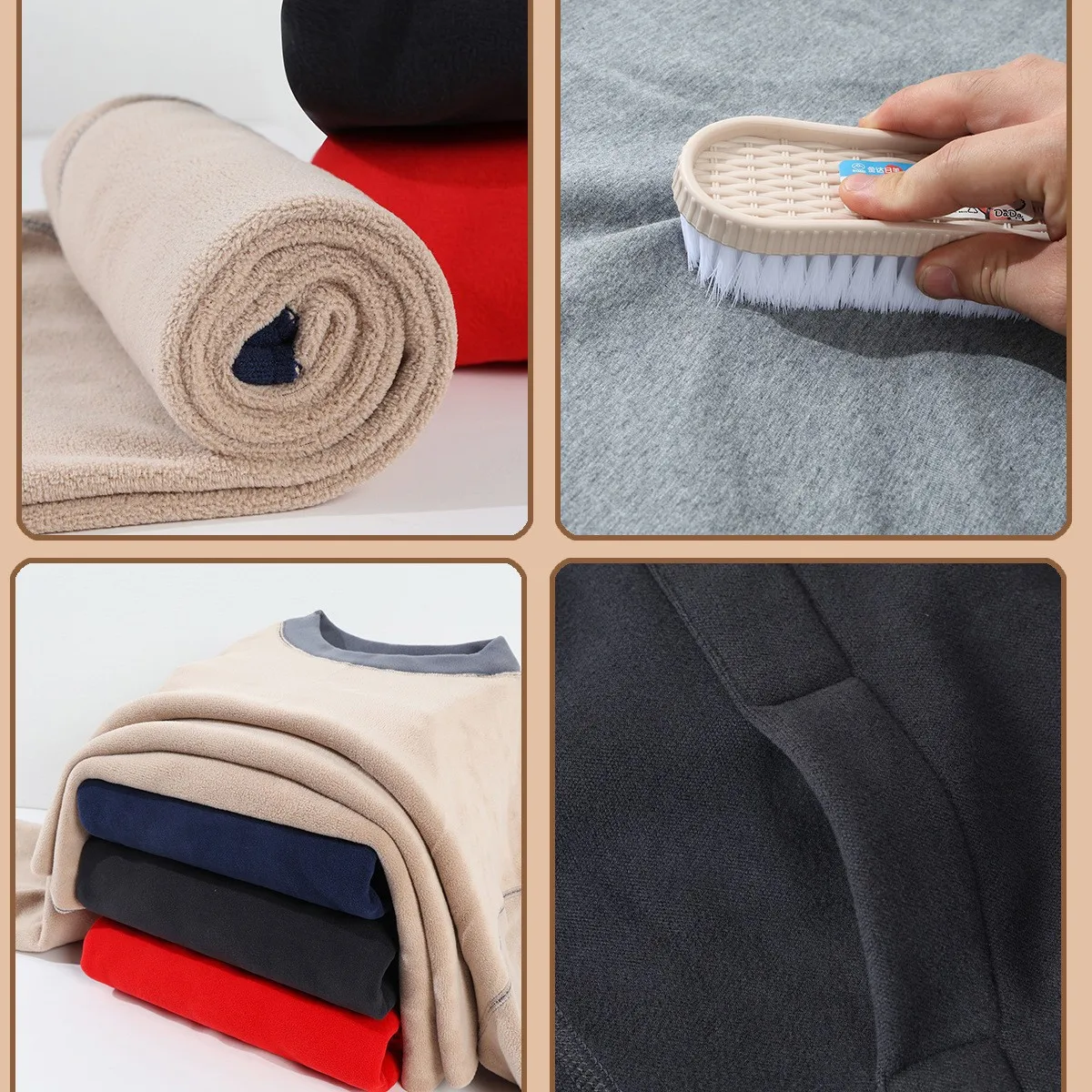 Thermal Underwear Women's Fattened and Enlarged Winter Men's New Fleece Thickened Lamb Fleece Crew Neck Set Long Johns