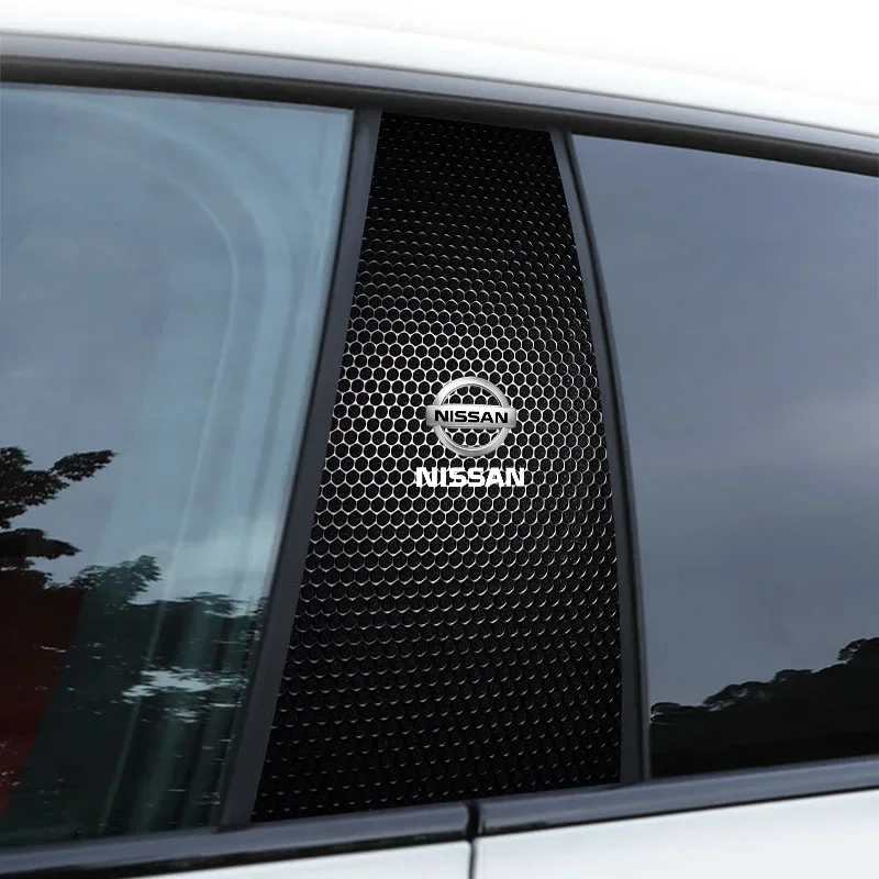 2 قطعة ملصقات عمود مركز السيارة B-عمود الشارات اكسسوارات لنيسان تيدا سيلفي Teana X Trail T30 T32 ألميرا قاشقاي J10 J11