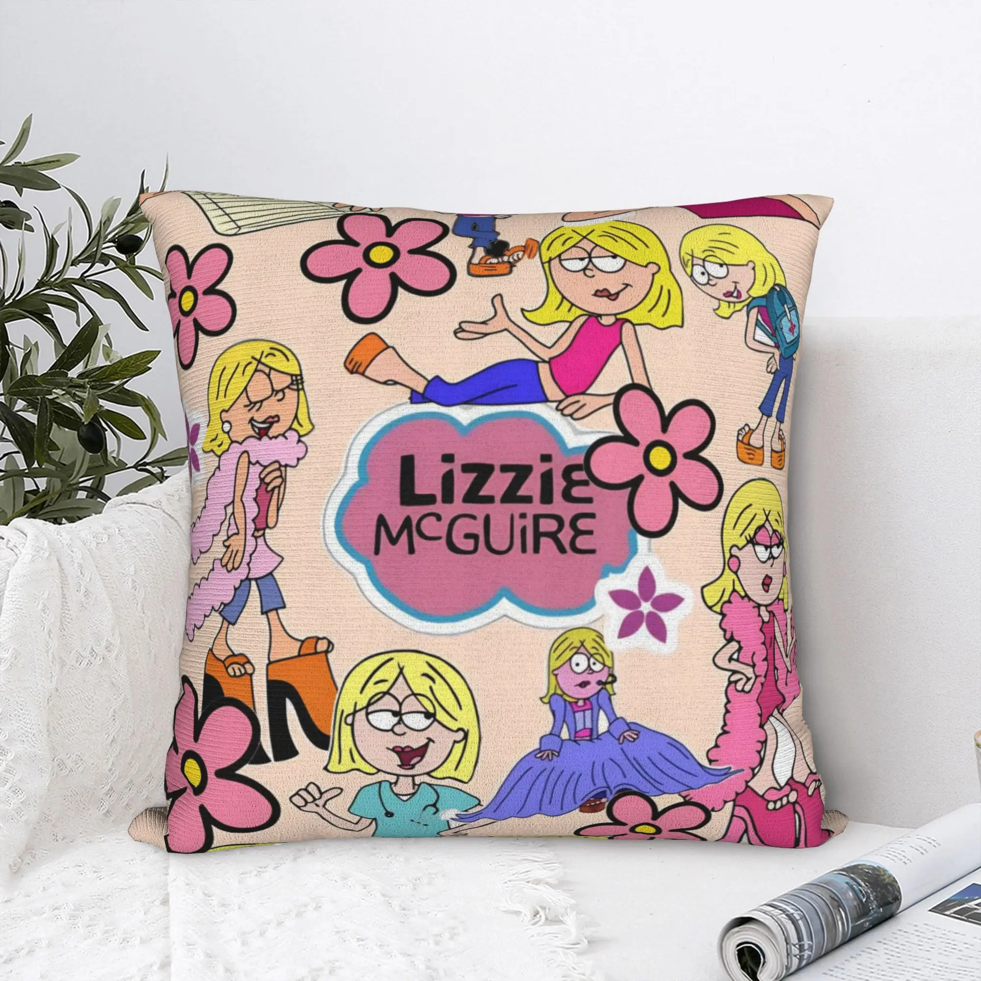 Lizzies Anime McGuires Square Pillowcases Polyester Home  Cushion Case Funny Decorative Pillowcase 40*40