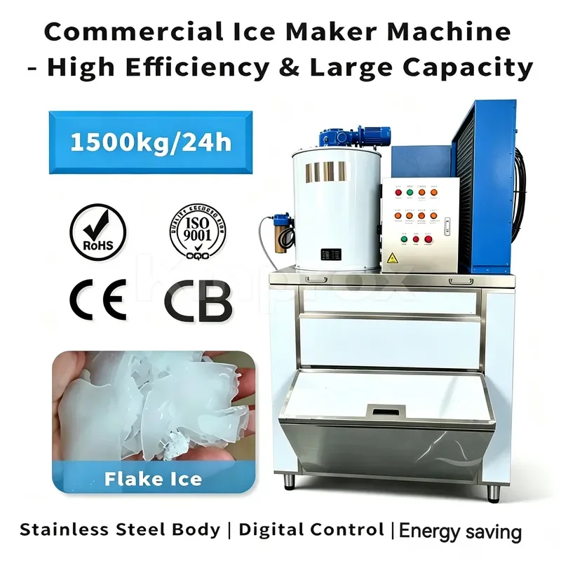 Automatic Large Capacity Dry Ice Block Making Machine 1500kg/24h Industrial Compressor Motor Gear