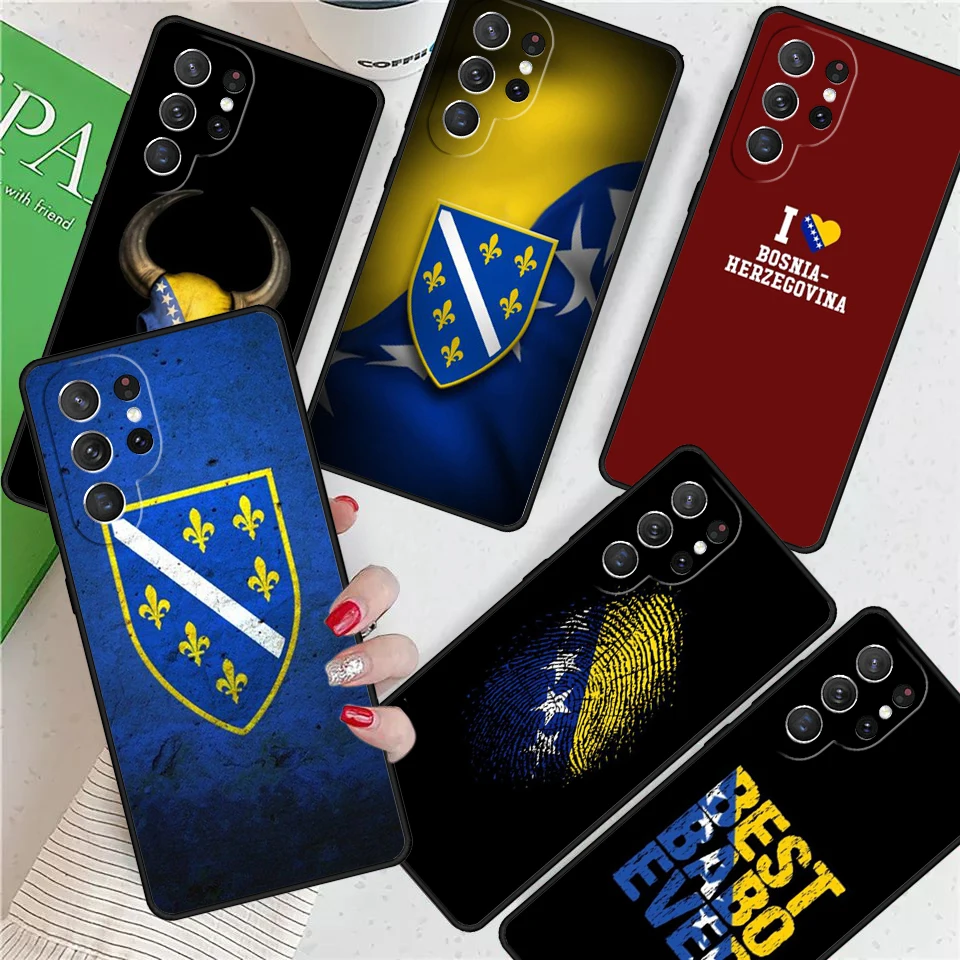 Republic Of Bosnia flag For Samsung Galaxy S24 Ultra S21 S22 S8 S9 S10 5G Note 10 20 Plus FE S23 Phone case Cover Coque