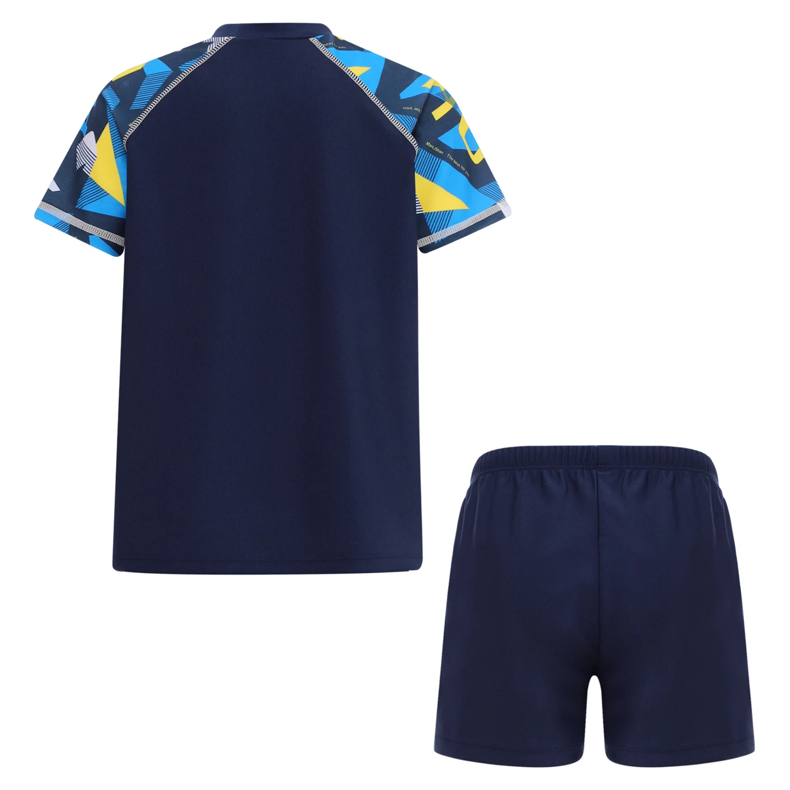 2Pcs Swimsuit Swim Sets Kids Boys Short Sleeve Top with Shorts Bathing Suit UV Protection Rashguard Water Sport Bathing Suits