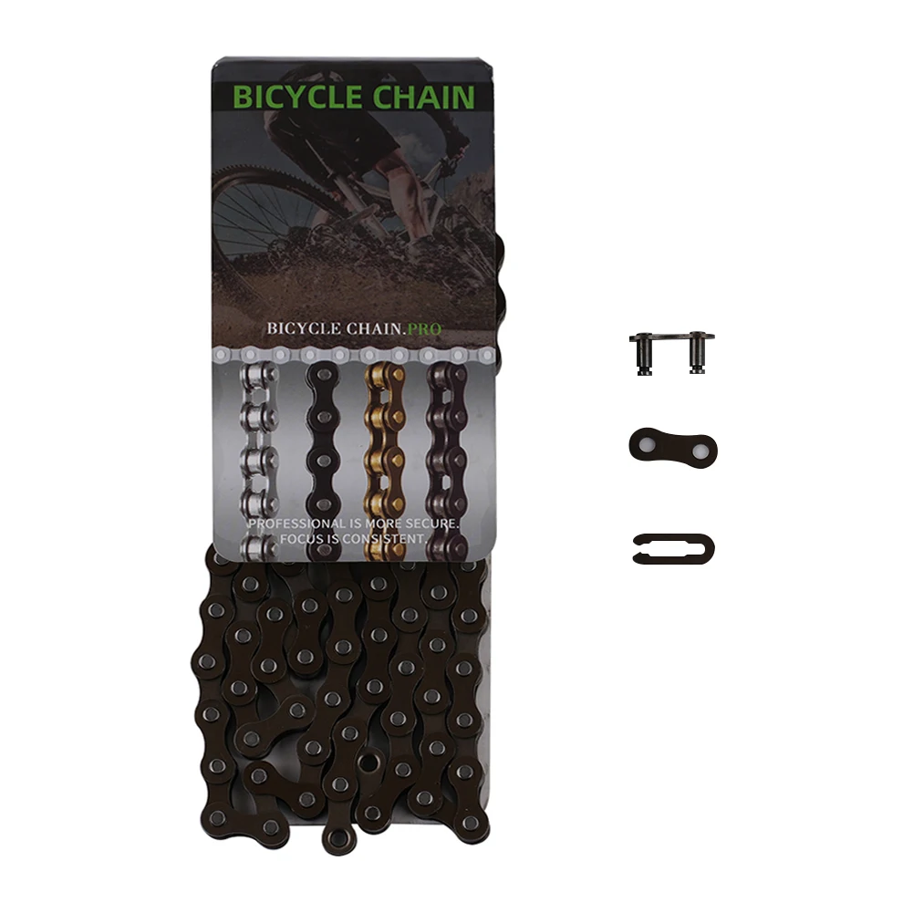 Bicycle Speed Chain Bike Chain Single Speed Chain 98/114 LinkChain Bicycle Single Speed Bicycle Speed Chain Black 1Pcs