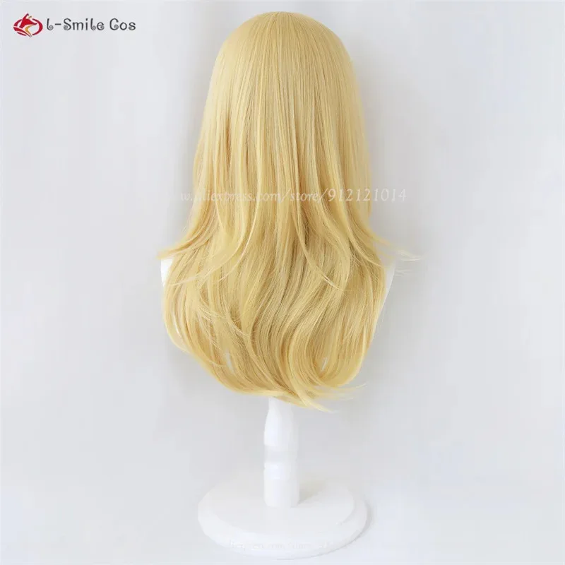 2025 أنيمي سانو تأثيري 65 سنتيمتر طويل الذهبي الأشقر الضفيرة إيما الشعر مقاومة للحرارة هالوين كرنفال دور اللعب النساء شعر مستعار + واي