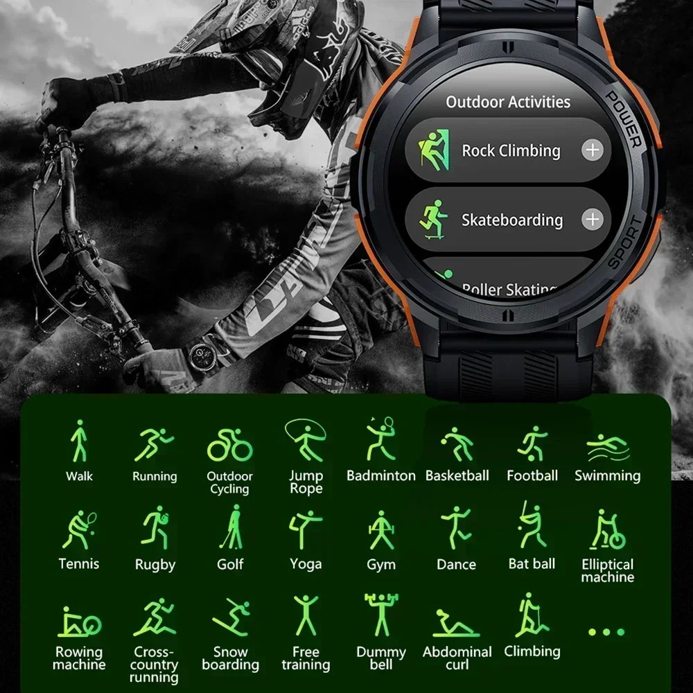 Xiaomi สมาร์ทนาฬิกาสําหรับชายหน้าจอ 1.43 "1ATM กันน้ํา Heart Rate Monitor กีฬา Smartwatch ฟันสีฟ้า Call ผู้หญิงฟิตเนส