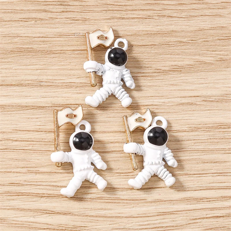 

Tusember 10pcs Enamel Space Moon Astronaut Charms for Pendants Necklaces Cute Earrings Bracelets Jewelry Making Craft