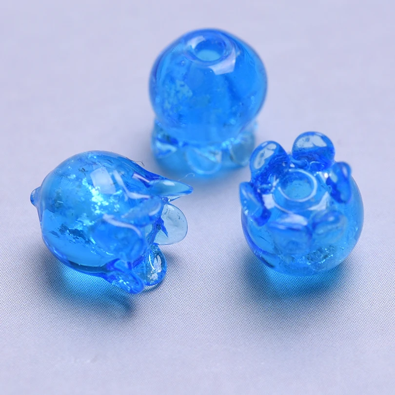 20pcs Marine Organism Six Colour Jellyfish Water Drop Glass Materials Beads Handmade Keychain Lampwork Material Accessories