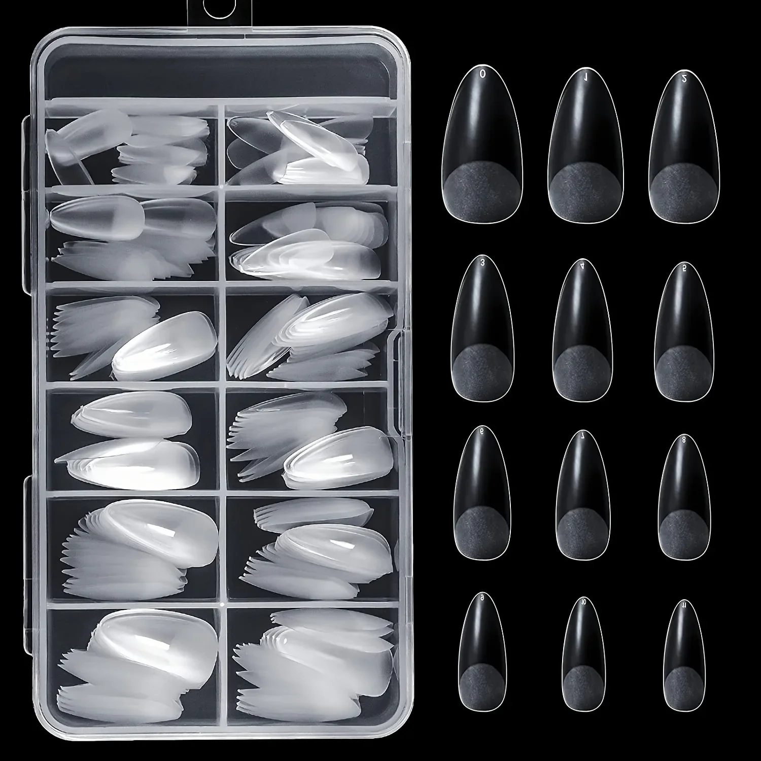 

240 шт. миндальные накладные ногти с полным покрытием, матовые матовые накладные ногти на шпильке, короткие накладные ногти для салона