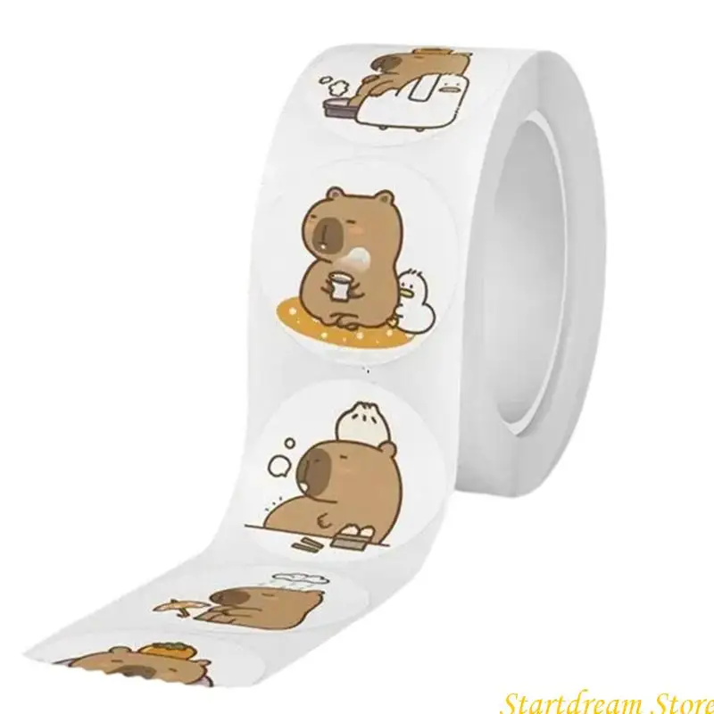 Belohnung Aufkleber Capybara Aufkleber Dekorativ Aufkleber Animal Sticker Rundaufkleber K92C