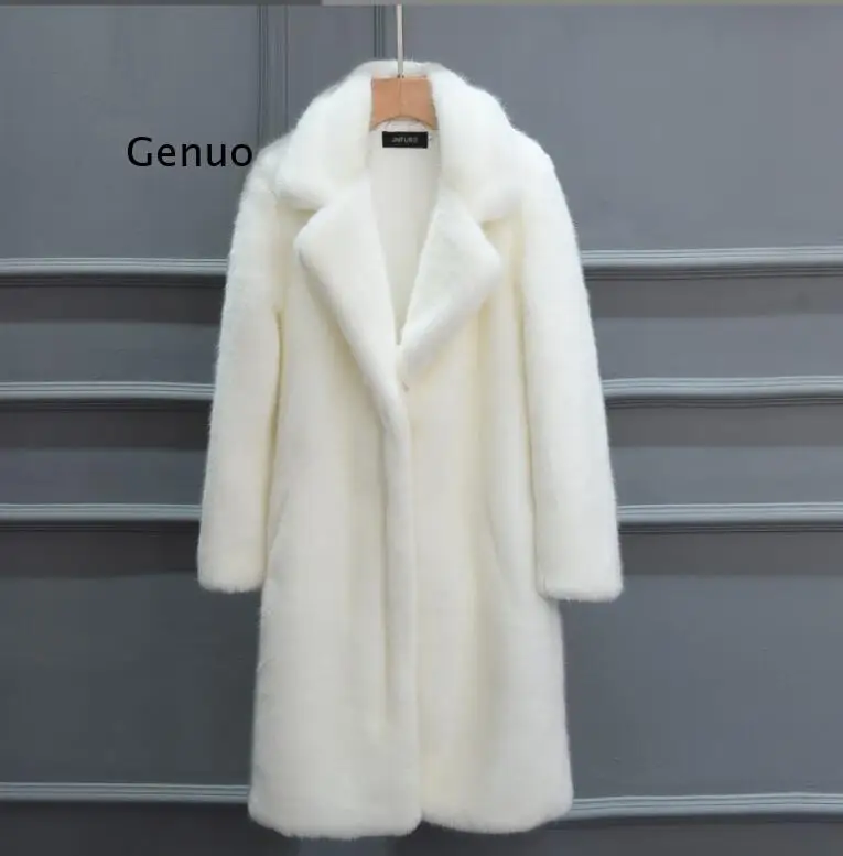 Elegante Winter Pelzmantel Frauen Mode Plüsch Faux Nerz Pelz Mäntel Lose Fell Jacke Hohe Qualität Mantel Dicke Warme Winter jacken