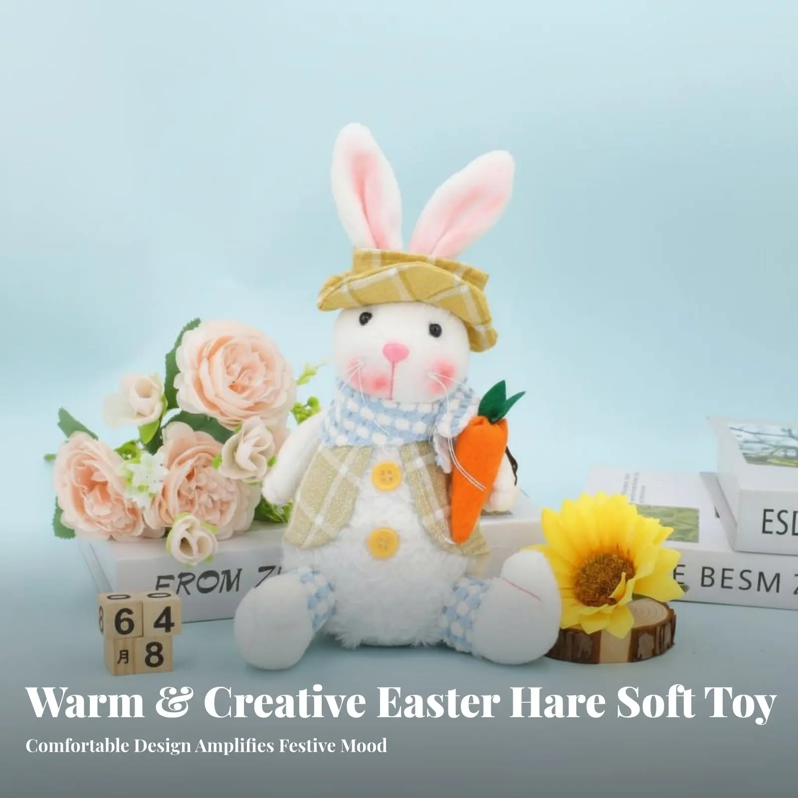 

Пасхальный мягкий зайчик-игрушка, светящаяся праздничная кукла-зайчик, текстильная фигурка зайца, милое праздничное украшение, универсальный декор