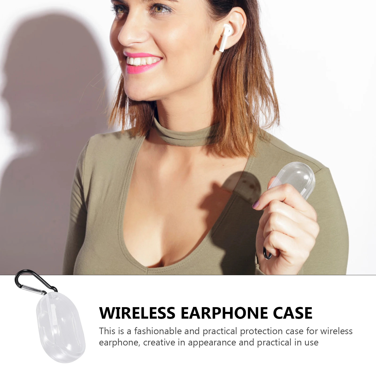 

Transparent Protective Earphone Case Waterproof Pressure Resistant Tpu Cover Charging Hole Headphones Storage Pouch