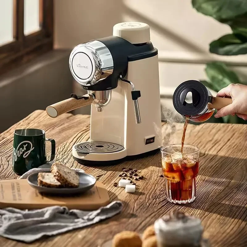 Cafetera italiana semiautomática pequeña para el hogar, máquina integrada de extracción y espuma para oficina, cafetera para elaboración de cerveza