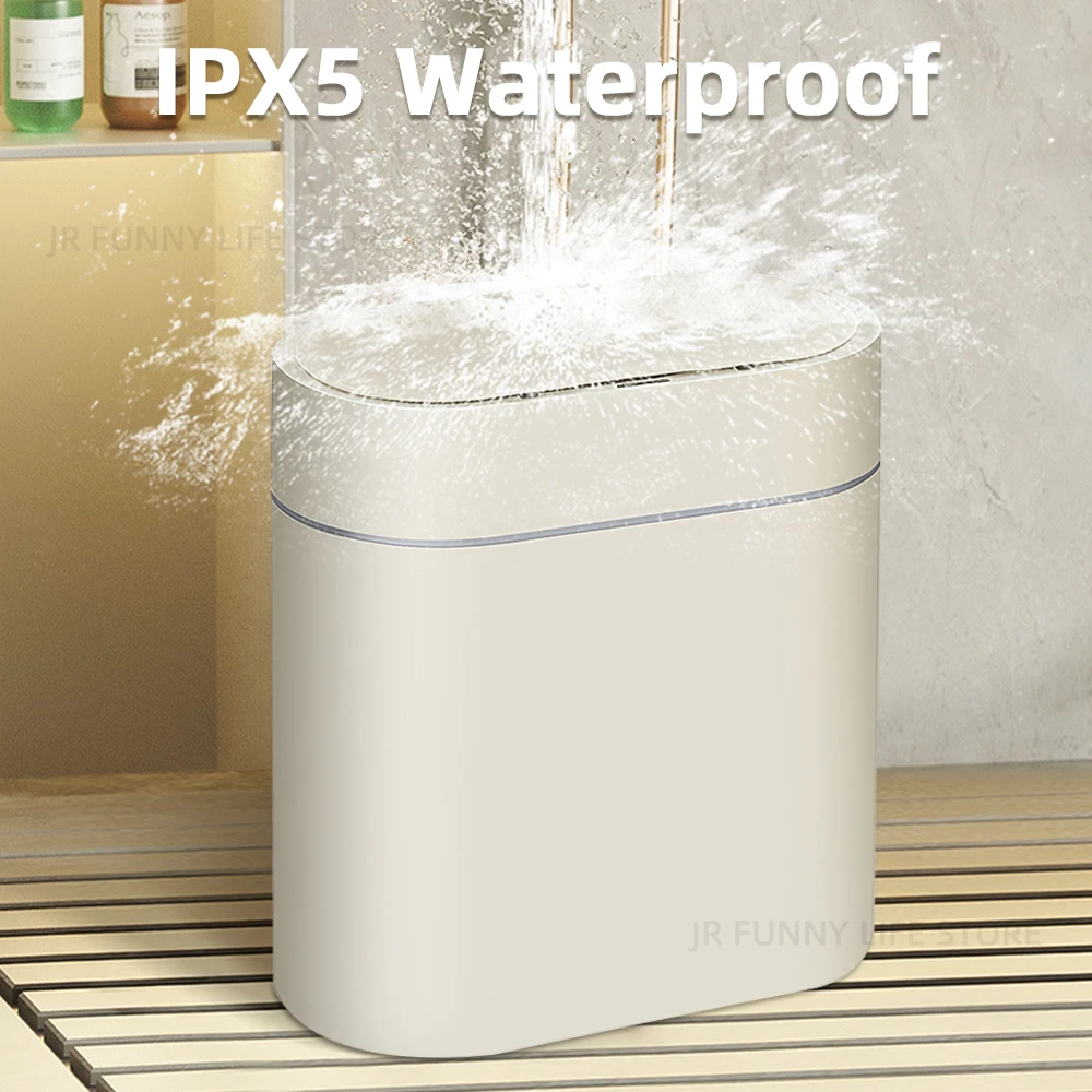 Imagem -05 - Lata de Lixo Estreita Inteligente para Banheiro Lixeira Automática Ipx5 Waterproof Toilet Wastebasket Smart Home 9l