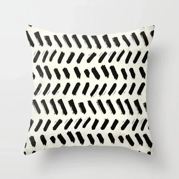 Geometric Sofa Polyester Throw Pillow Cover Decorative North Europe Black White Gray Stripe Pillowcase Pillow Cushion Cover