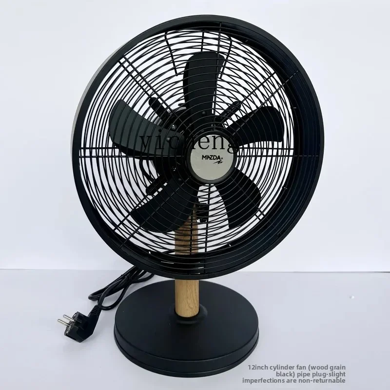 cc27 metal electric fan tube fan household table fan antique   swing head desktop