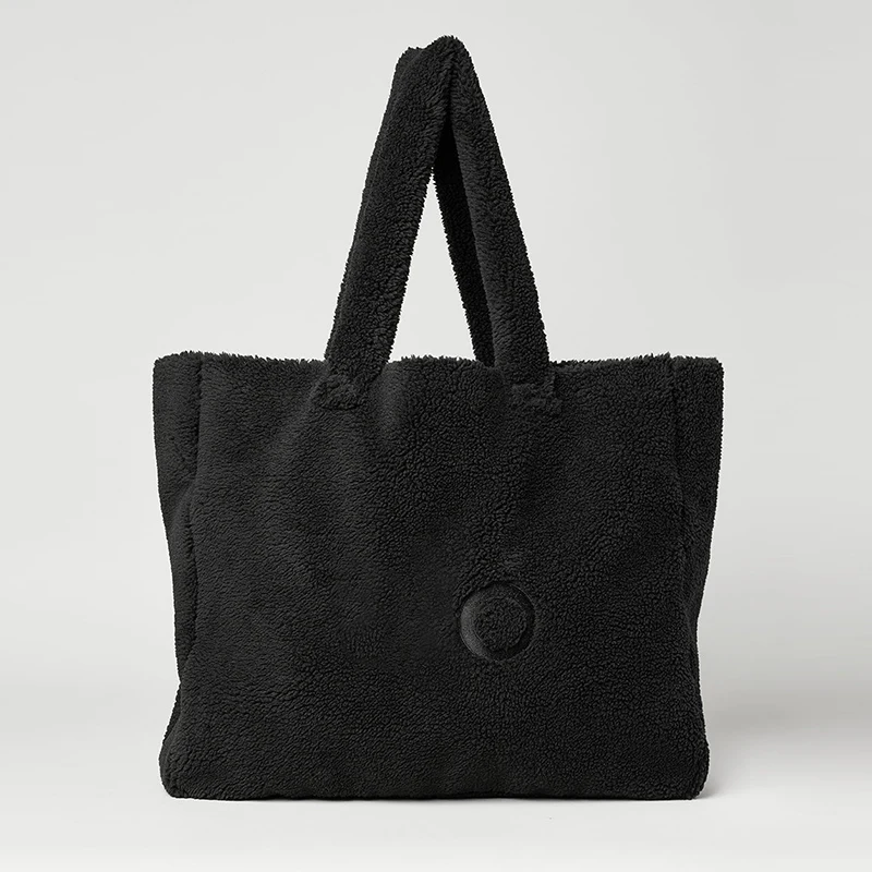LO Cute Foxy Sherpa Tote Plush Yoga Handbag Comfortable Large Capacity Makeup Storage Bag Autumn and Winter Plush Shoulder Bag